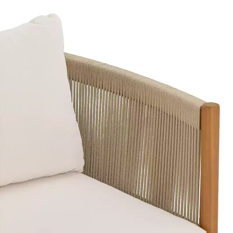 Christopher Knight Home Bradley Fauteuil de club moderne en bois d'acacia avec panneaux en corde tressée et coussins