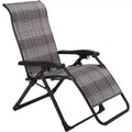 Rattan Reclining Folding Chair,Outdoor Adjustable Recliner,330lb Capacity,Portable Reclining Lounge Chair with Widened Armrest & Wicker for Poolside