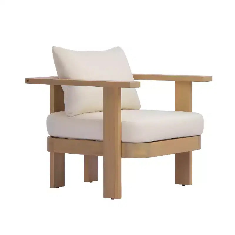 Christopher Knight Home Huda - Fauteuil de club d'extérieur en bois d'acacia avec coussin et design à lattes