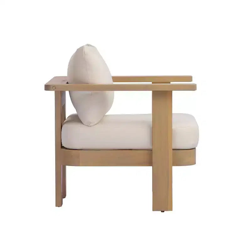 Christopher Knight Home Huda - Fauteuil de club d'extérieur en bois d'acacia avec coussin et design à lattes