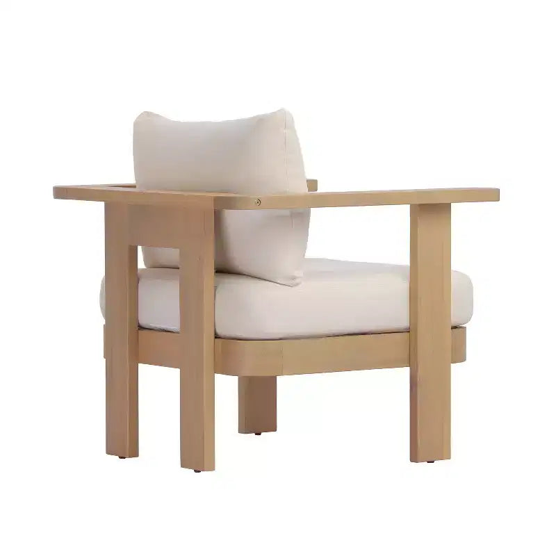 Christopher Knight Home Huda - Fauteuil de club d'extérieur en bois d'acacia avec coussin et design à lattes
