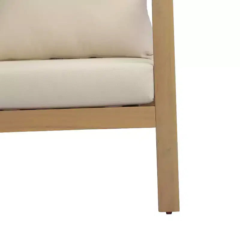 Christopher Knight Home Kofi Fauteuil club d'extérieur moderne en bois d'acacia avec coussin et accoudoirs inclinés