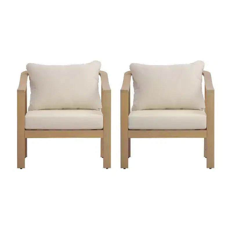 Christopher Knight Home Kofi Fauteuil club d'extérieur moderne en bois d'acacia avec coussin et accoudoirs inclinés