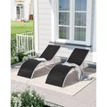 Ergonomic S-Shaped Reclining Patio Chair Set - 2-Piece Adjustable Outdoor Chaise Loungers, Aluminum Frame, Ideal for Pool, Beach, Deck, Backyard