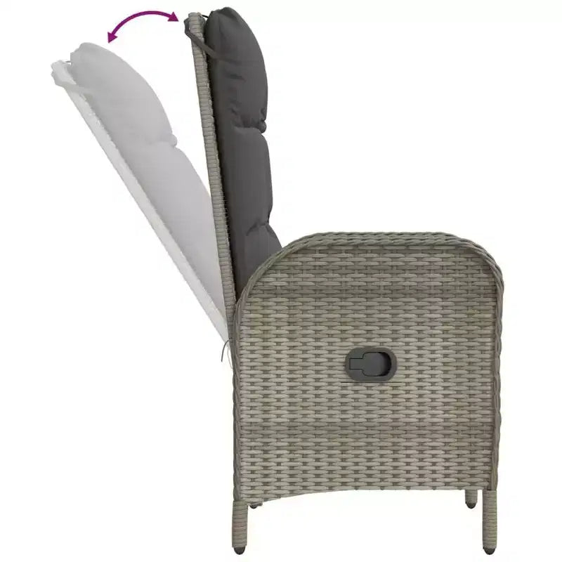 vidaXL Chaise d'extérieur Résine tressée et acier Ergonomique