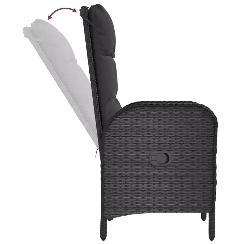 vidaXL Chaise d'extérieur Résine tressée et acier Ergonomique