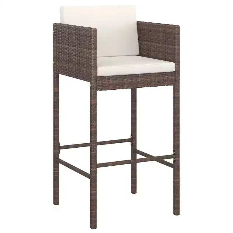 vidaXL Lot de 4 Tabourets de Bar en Résine Tressée, Acier Enduit de Poudre