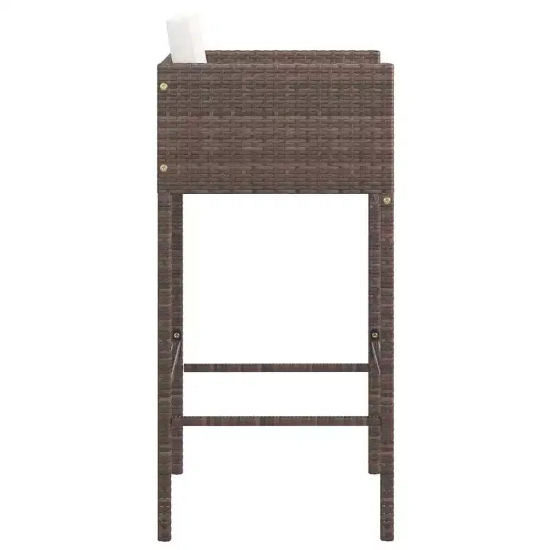 vidaXL Lot de 4 Tabourets de Bar en Résine Tressée, Acier Enduit de Poudre