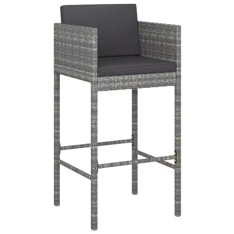 vidaXL Lot de 4 Tabourets de Bar en Résine Tressée, Acier Enduit de Poudre