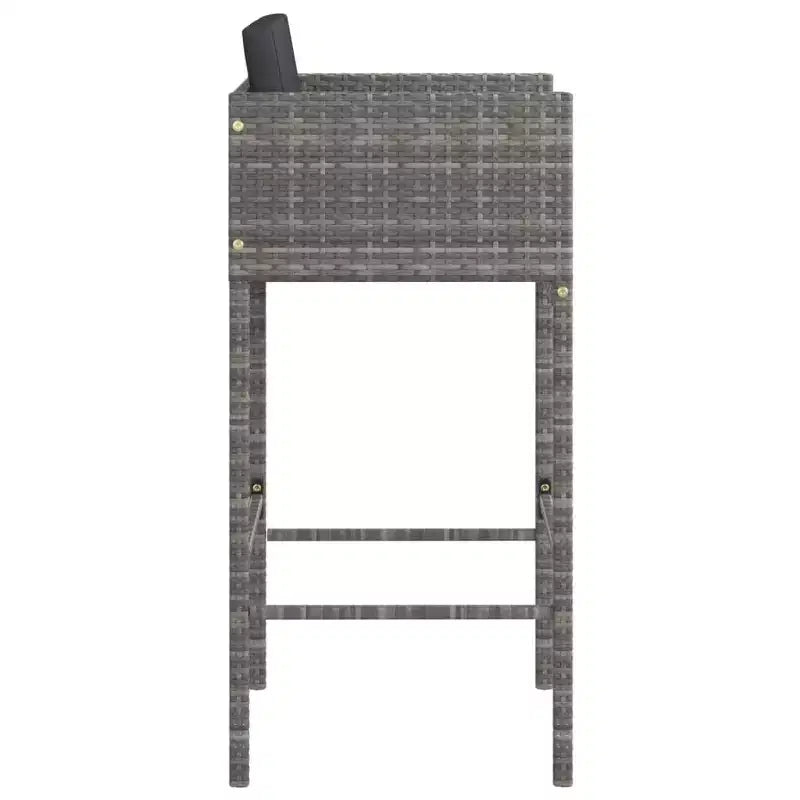 vidaXL Lot de 4 Tabourets de Bar en Résine Tressée, Acier Enduit de Poudre