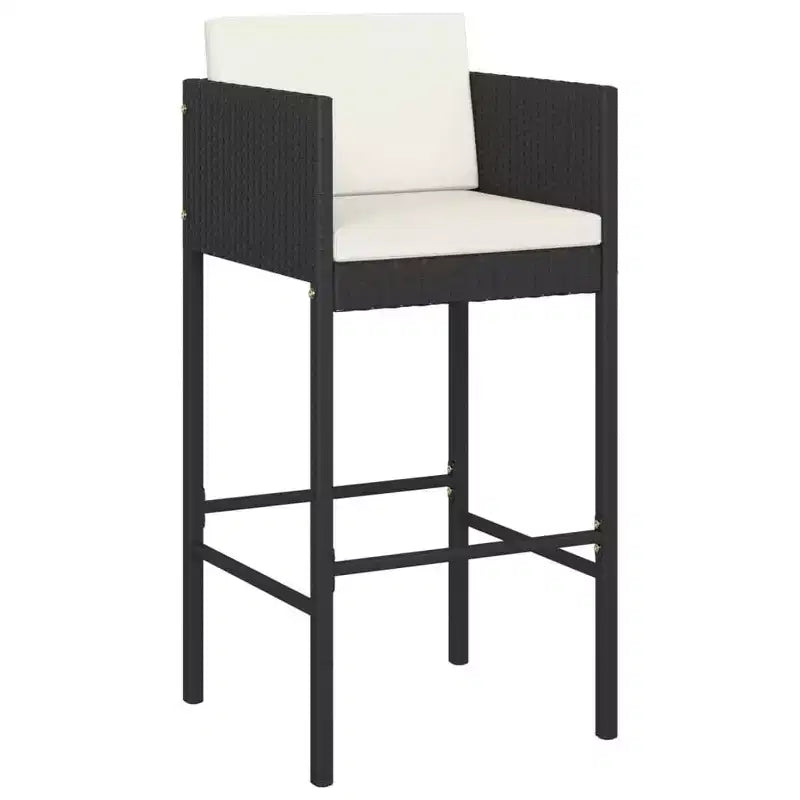 vidaXL Lot de 4 Tabourets de Bar en Résine Tressée, Acier Enduit de Poudre