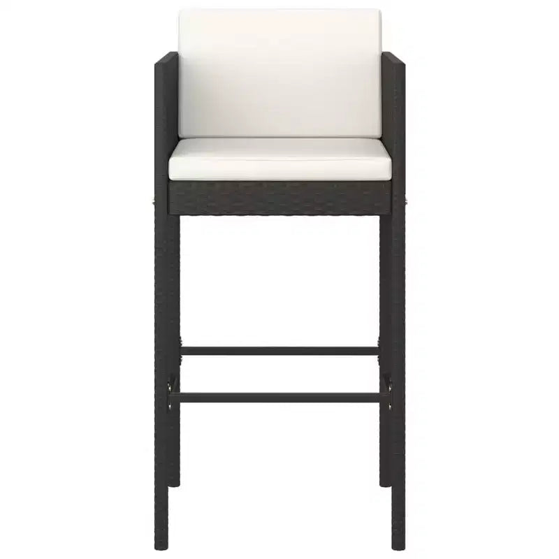 vidaXL Lot de 4 Tabourets de Bar en Résine Tressée, Acier Enduit de Poudre