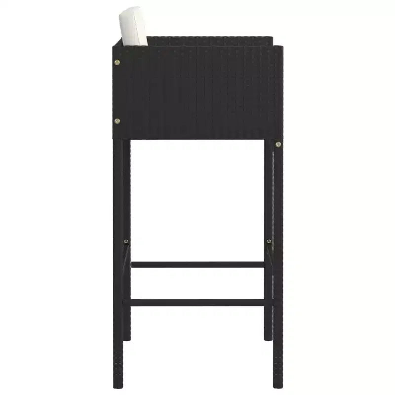 vidaXL Lot de 4 Tabourets de Bar en Résine Tressée, Acier Enduit de Poudre