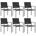 vidaXL Garden Chair Set of 6 PE rattan, powder-coated steel Medium