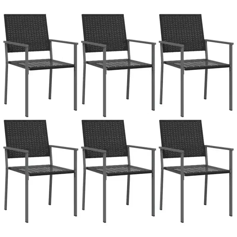 vidaXL Garden Chair Set of 6 PE rattan, powder-coated steel Medium