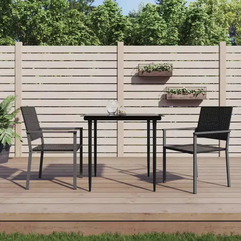 vidaXL Lot de 6 chaises de jardin en rotin PE, acier poudré Moyen