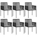 vidaXL Garden Chair Set of 6 PE rattan Standard Durable