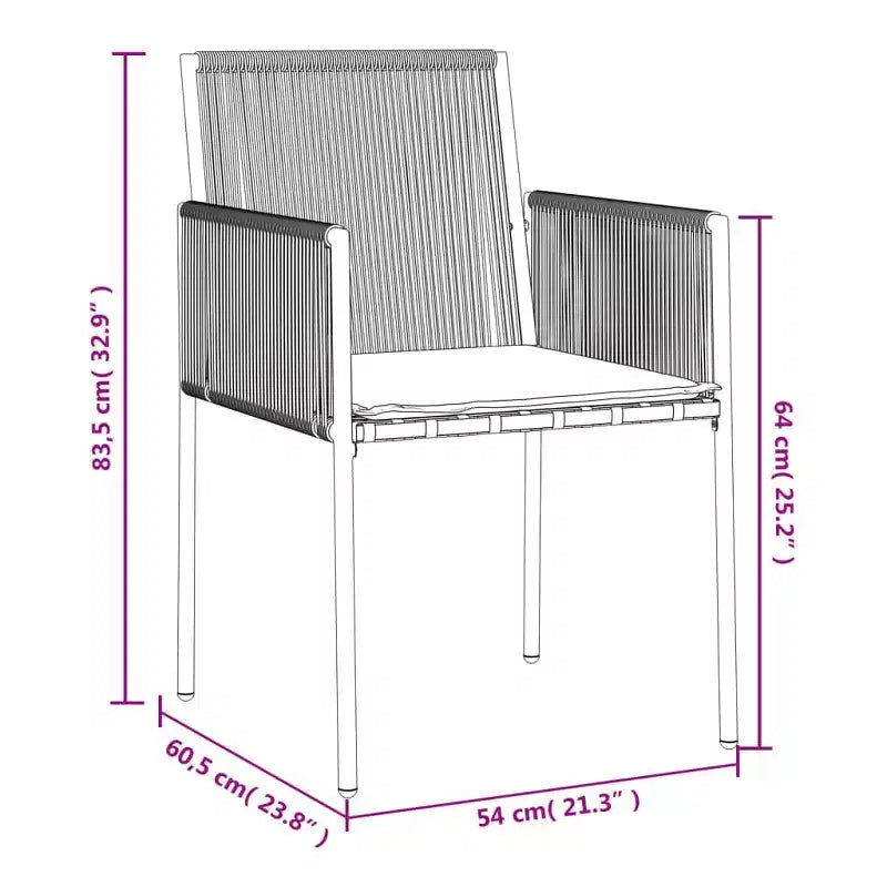 vidaXL Chaises de jardin lot de 6 en rotin PE Standard Durables