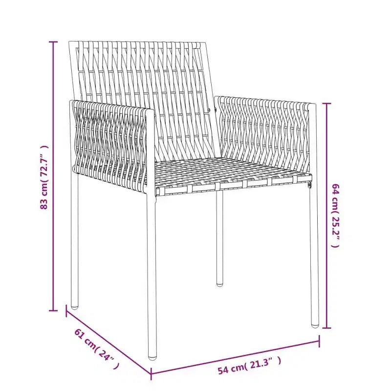 vidaXL Chaises de jardin, 6 pcs, rotin synthétique et acier poudré