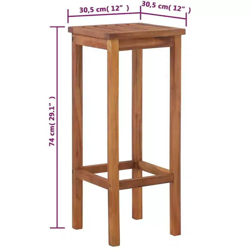 vidaXL Lot de 8 tabourets de bar couleur bois naturel bois d'acacia massif Standard