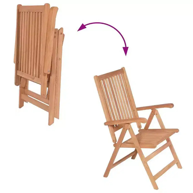 vidaXL Chaises de jardin 6 pcs Teck Bois de teck massif Pliantes