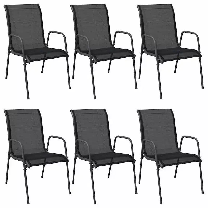 vidaXL Garden Chair Set of 2 and Steel and Textilene