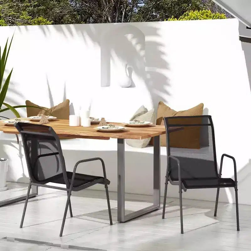 vidaXL Chaises de jardin, 2 pcs, acier et textilène