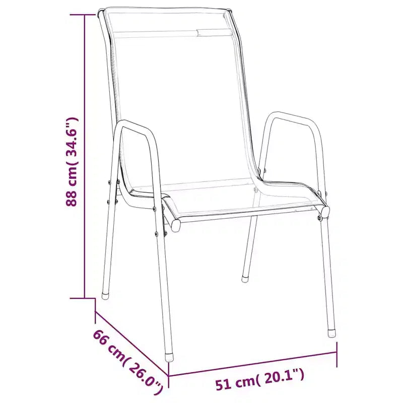 vidaXL Chaises de jardin, 2 pcs, acier et textilène