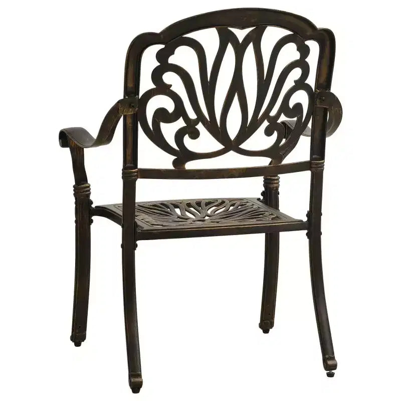 vidaXL Lot de 2 chaises de jardin robustes en aluminium moulé couleur bronze