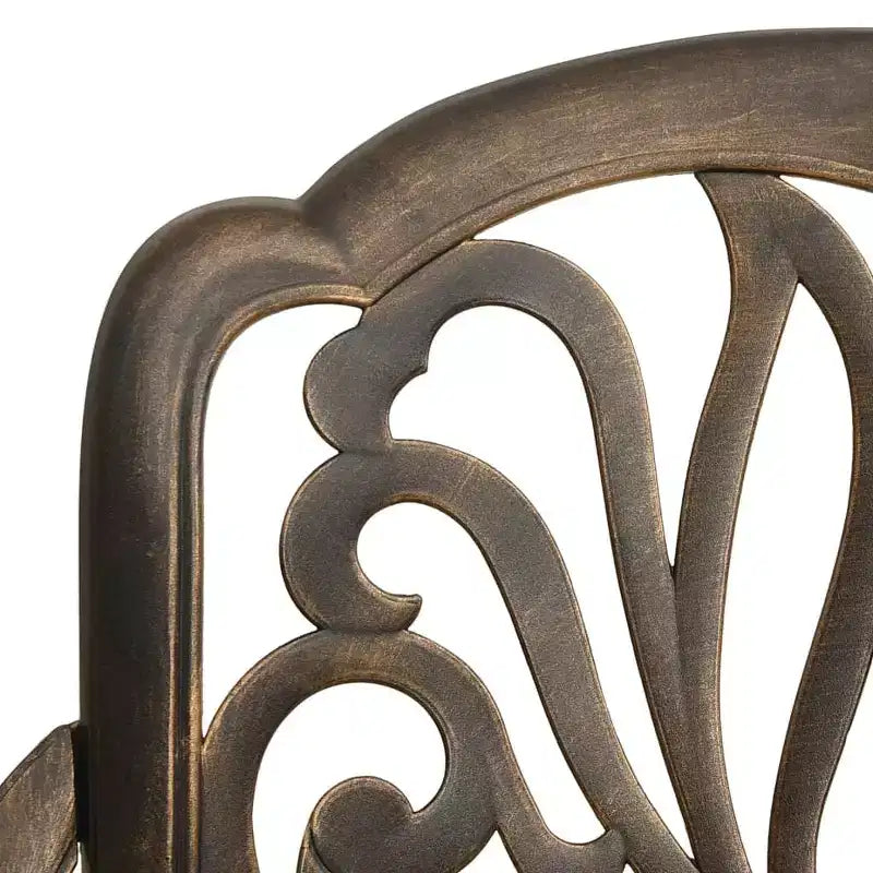 vidaXL Lot de 2 chaises de jardin robustes en aluminium moulé couleur bronze