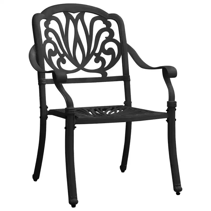 vidaXL Lot de 2 chaises de jardin robustes en aluminium moulé couleur bronze