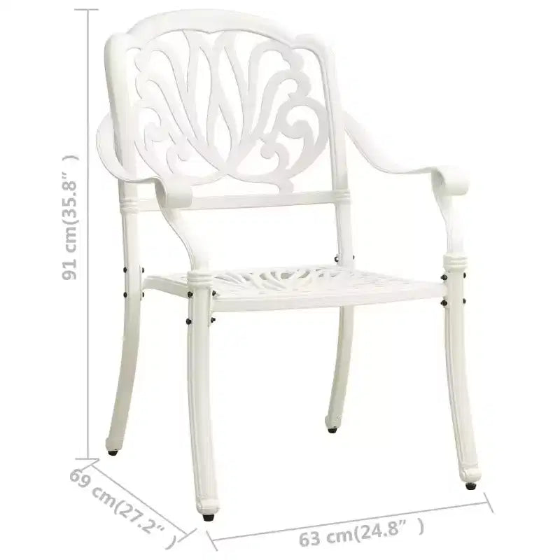vidaXL Lot de 2 chaises de jardin robustes en aluminium moulé couleur bronze