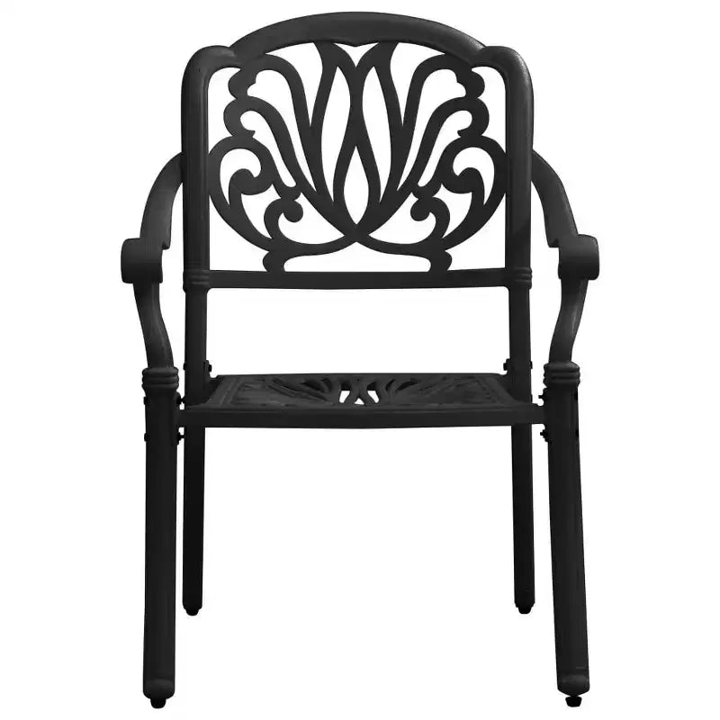 vidaXL Lot de 2 chaises de jardin robustes en aluminium moulé couleur bronze