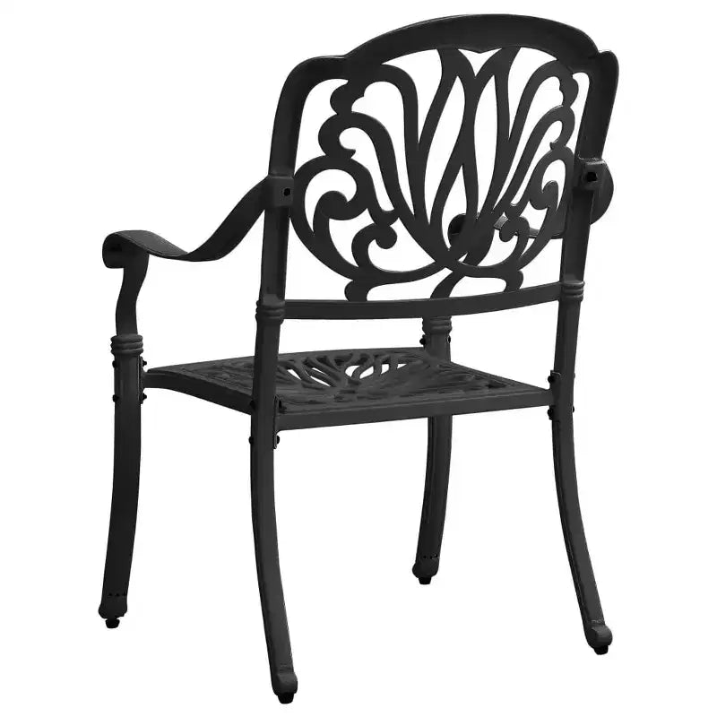 vidaXL Lot de 2 chaises de jardin robustes en aluminium moulé couleur bronze