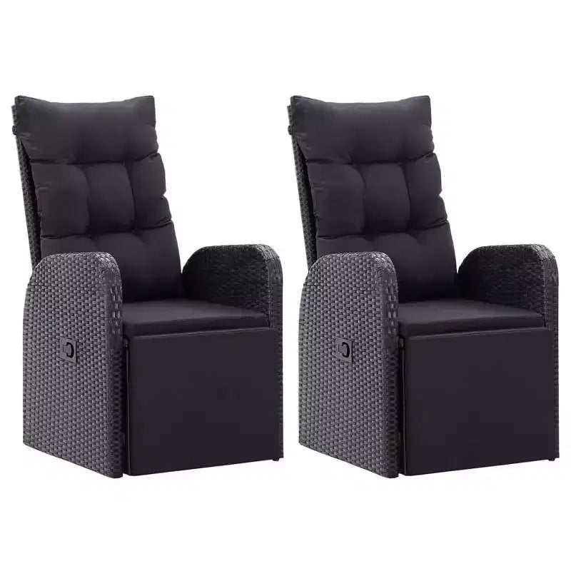 vidaXL Armchair PE Rattan, Powder-Coated Steel, Polyester One size