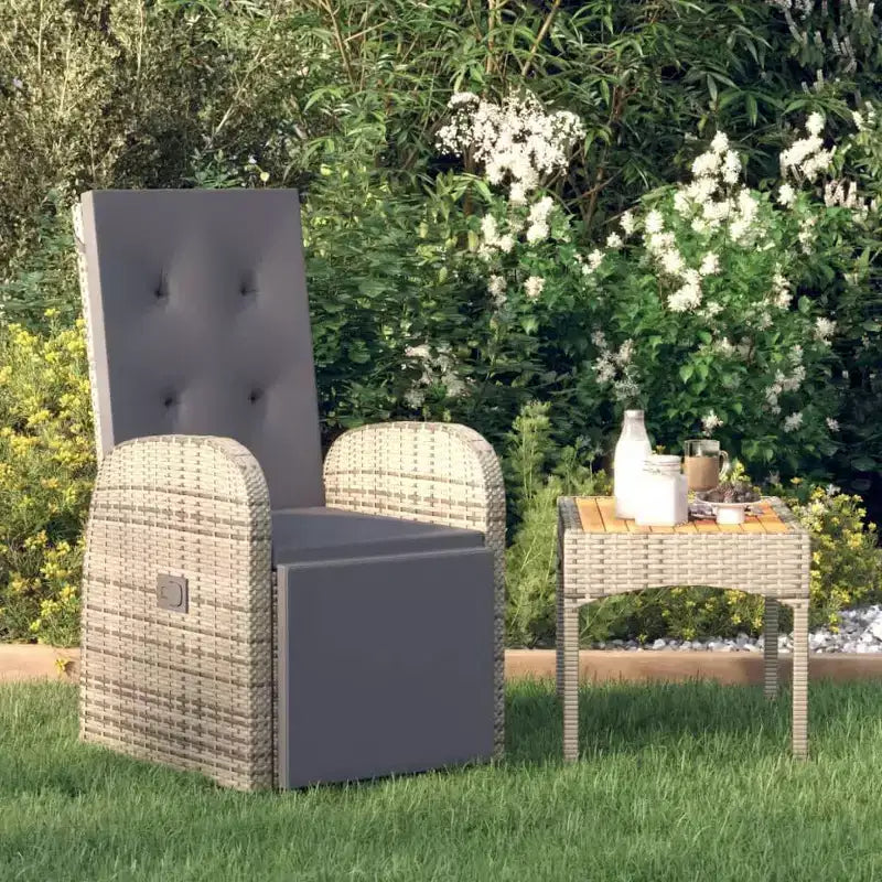 vidaXL Fauteuil rotin PE, acier poudré, polyester Taille unique