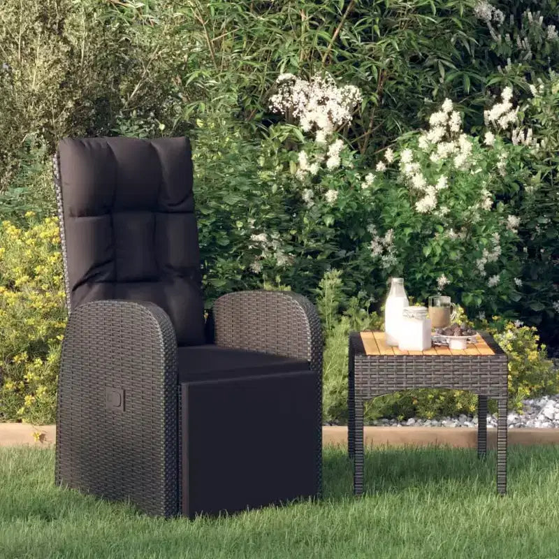 vidaXL Fauteuil rotin PE, acier poudré, polyester Taille unique