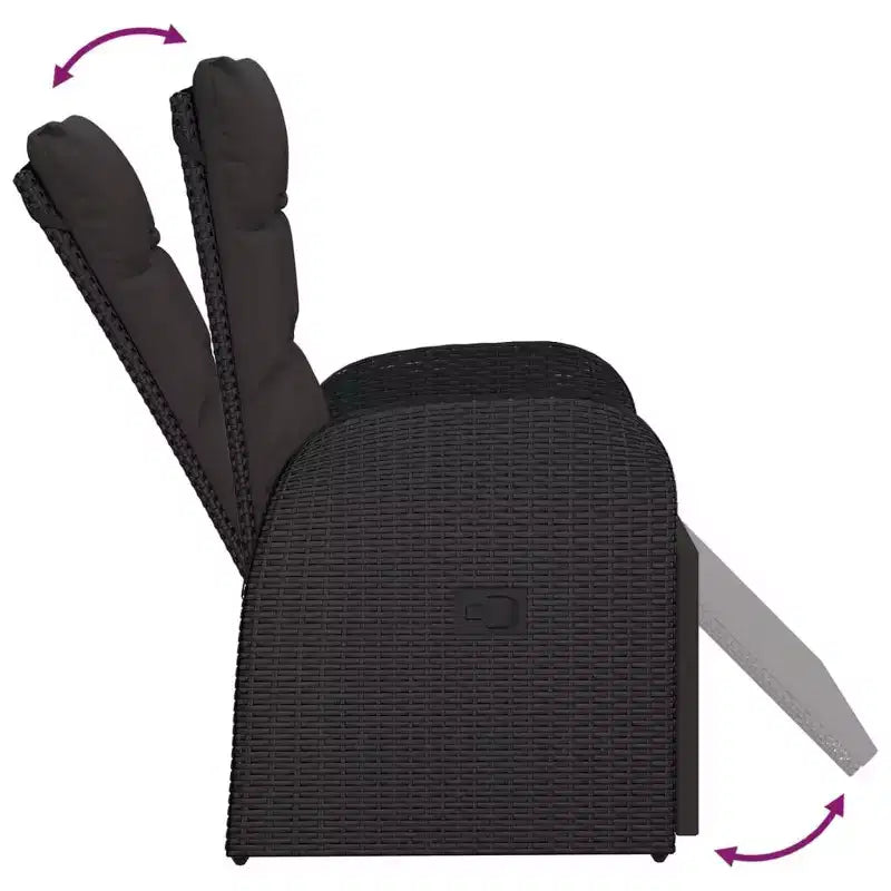 vidaXL Fauteuil rotin PE, acier poudré, polyester Taille unique