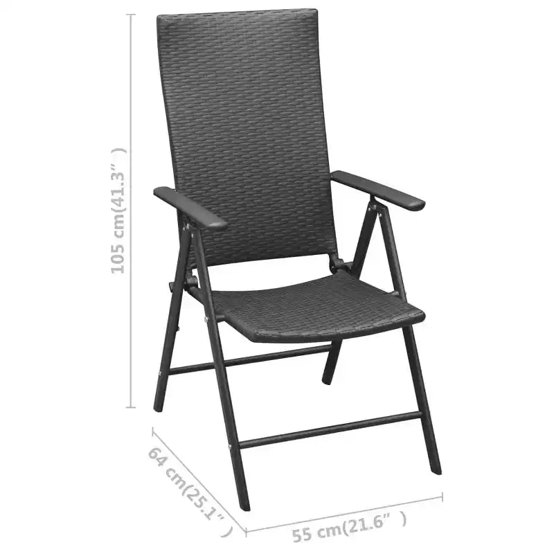 vidaXL Chaises de jardin 2 pcs en résine tressée et aluminium Standard