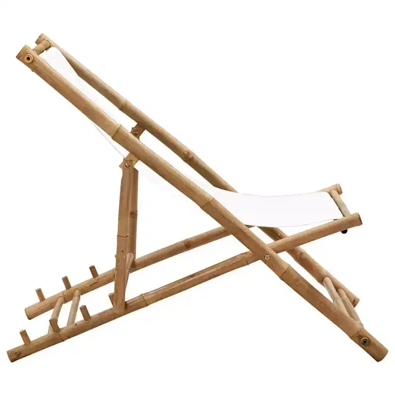 vidaXL Bain de soleil en bambou, pliable, de taille moyenne