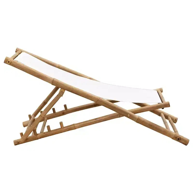 vidaXL Bain de soleil en bambou, pliable, de taille moyenne