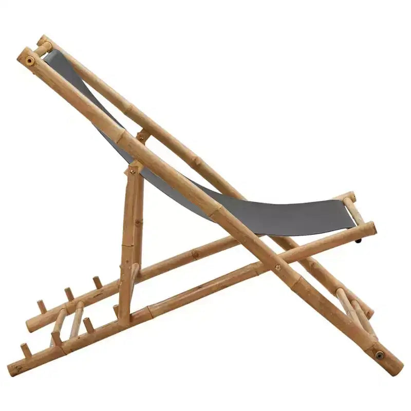 vidaXL Bain de soleil en bambou, pliable, de taille moyenne