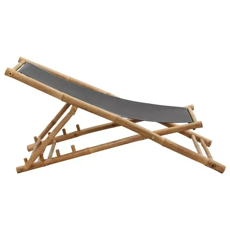 vidaXL Bain de soleil en bambou, pliable, de taille moyenne
