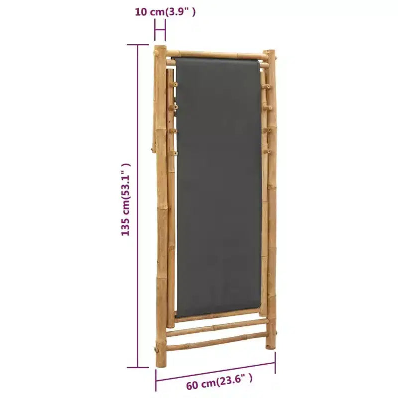 vidaXL Bain de soleil en bambou, pliable, de taille moyenne