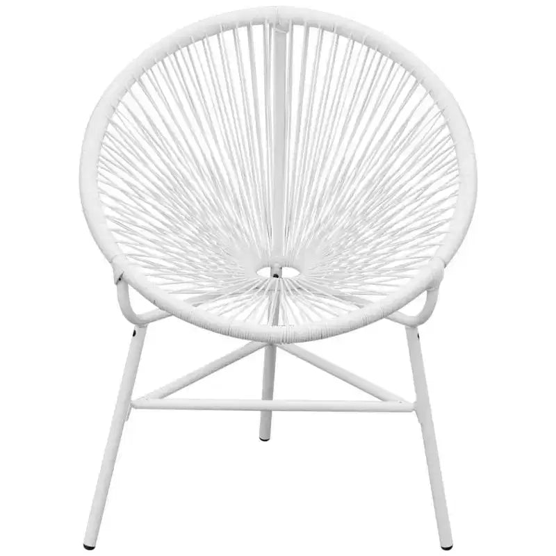 vidaXL Chaise de jardin en rotin PE blanc, acier thermolaqué, résistance moyenne