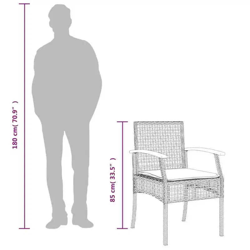 vidaXL Chaise de jardin Gris et marron