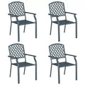 vidaXL Garden Chair 4 pcs Anthracite 22.05 x 25.59 x 35.04 in Steel