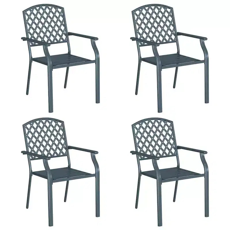 vidaXL Garden Chair 4 pcs Anthracite 22.05 x 25.59 x 35.04 in Steel