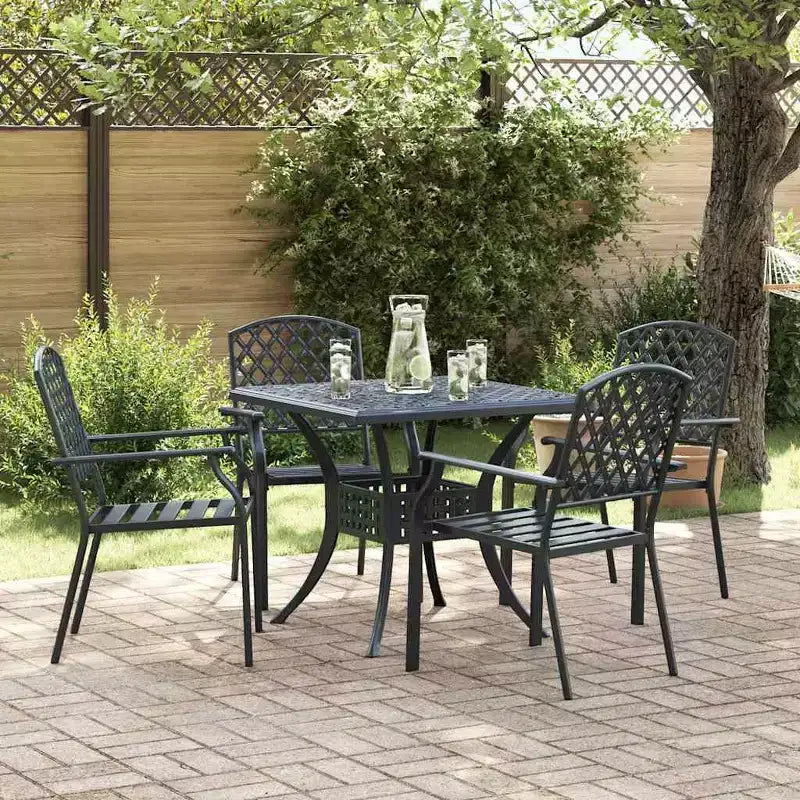 vidaXL Chaises de jardin 4 pcs Anthracite 56 x 65 x 89 cm Acier