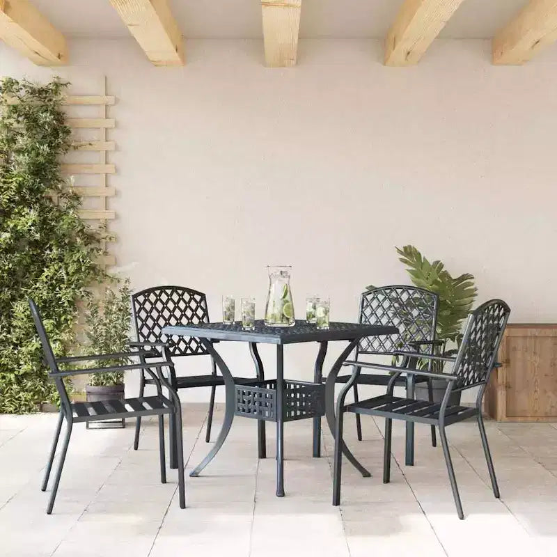 vidaXL Chaises de jardin 4 pcs Anthracite 56 x 65 x 89 cm Acier